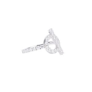 Hermes Finesse Ring Diamonds and 18K White Gold Hardware